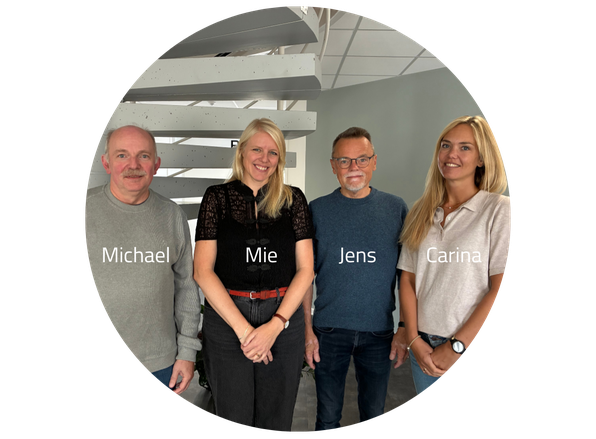 Billede af E-obs-oplægsholdere Michael, Mie, Jens og Carina 