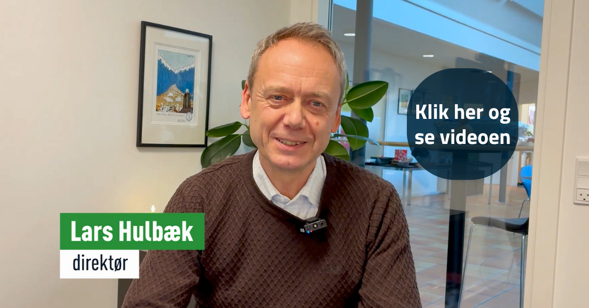 Skærmbillede af Lars' julevideohilsen. Til højre CTA 